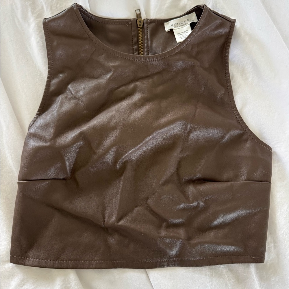 T.J.Maxx Brown Fitted Crop Tank Top